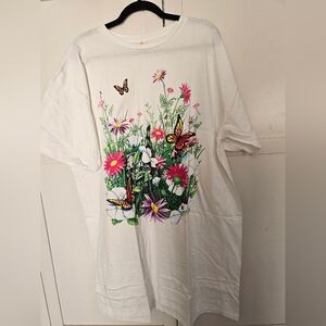 Vintage J. Carr Kitten & Wildflower T-Shirt One Size Fits Most NWOT 90s Nature